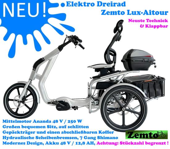 Elektro Dreirad Zemto Lux-Aitour, mit Top Ausstattung und modernen Look